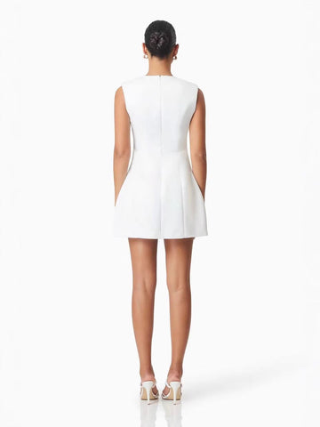 2025 New Australian Niche Round-Neckless Hand Nail Flower Three-Dimensional Short Dress Woman